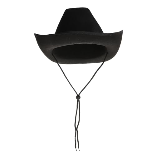 Casquettes de cow-girl de fête et chapeaux de paille occidentaux noirs pour adultes