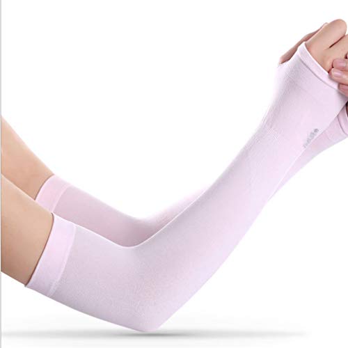 Fauhsto Arm Protection Sleeves,Ice Silk Arm Cover Sleeves Sunscreen Cuff UV Protection Men Women Hand Cover Arm Sleeves Driving Golf Outdoor Sport Cover Elbow Sleeves -1 Pair Cover