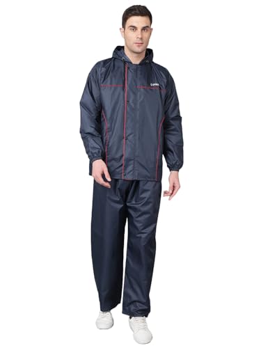 Image of Dollar Rainguard Men's PVC Full Sleeve Solid Reversible Sporty Raincoat Set With Adjustable Hood and Pocket
