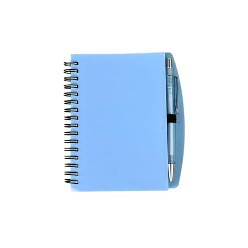 ノート大容量 社会人 学生 レディース おしゃれ 仕事 勉強用,ペン付き罫線、シンプルなカラー学生用、ワークブック、ルーズリーフ 文房具 ビジネス トラベル ジャーナル 5個 (A5,ブルー)