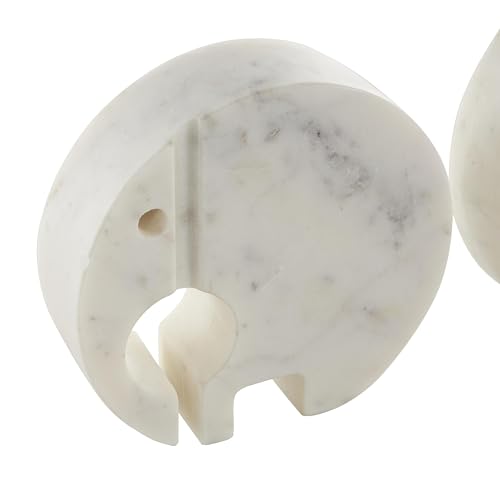 Set de 2 esculturas decorativas elefante de mármol blanco miniatura 5