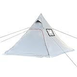 DANWKEIJI Hot Tent with Stove Jack Winter 4 Person Tent 5lb Portable Pyramid Tent 4 Season Tipi Tent