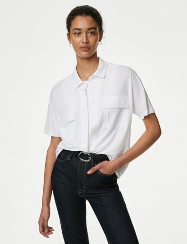 Image of Marks & Spencer Collared Button Through Shirt
