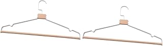 Cabilock 2pcs Wooden Pants Hangers Metal Hangers Clothes Hanger Coat Hanger Wooden Hangers Skirt Hangers Clothes Rack Wooden Coat Hanger Fashion Hangers White Casual Trousers Solid Wood