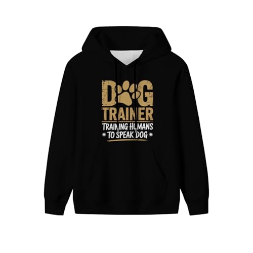 Funny Dog Trainer Training Humans To Speak Dog Men Women Lightweight Kangaroo Pocket Hoodie2