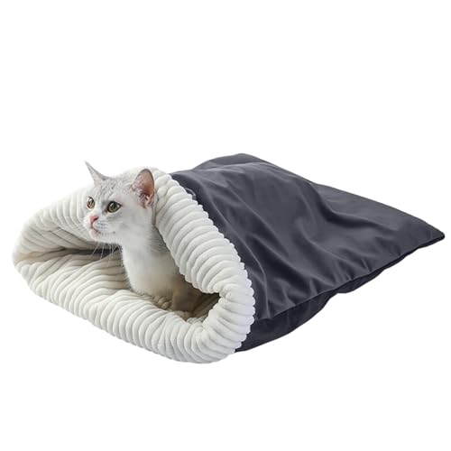 Katzen Schlafsack,Haustiernest Für Katzen Und Hunde | Plüsch Schlafsack Zum Kuscheln Verstecken Indoor Winter Zuhause