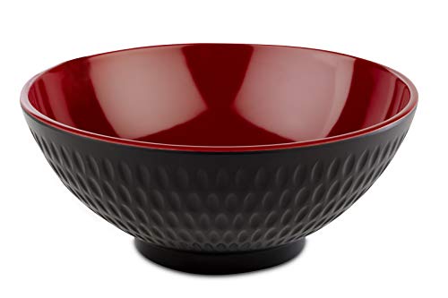 APS Carcasa – Asia Plus de melamina 16 cm de diámetro, altura: 7 cm, 0,6 l, interior: Rojo, Brillante, Exterior: Negro, mate