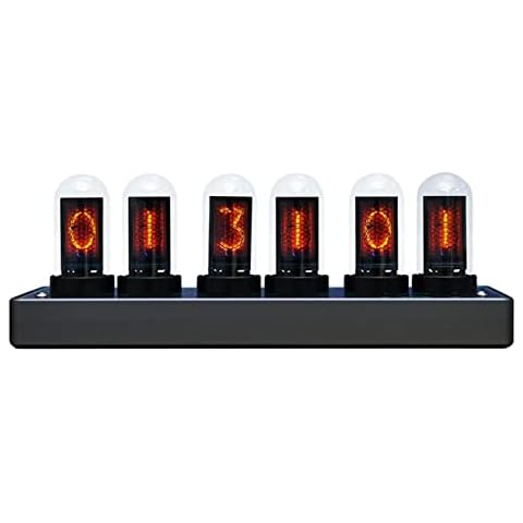 Adventurers IPS Nixie Tube Clock, Creative Electronic Clock, DIY Nixie Tube Clock Simulation with 6-Bit IPS LCD Screen,12/24 Hours, RGB Backlit Desktop Decoration,Gifts for Decorating Rooms and Desks Cover