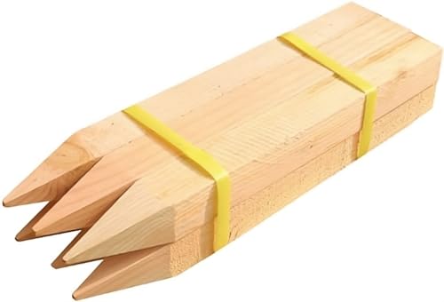 Homatz Garden Stakes 5 Pack, 1.5M / 5FT Long Square Wooden Stakes - Pressure Treated Timber for Plant & Tree Support - 32mm Thick Pegs