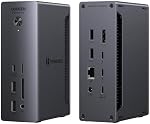 UGREEN Revodok Max Bouton de tonnerre 4 Quai, 40Gbps Transfert, pour macOS Station d'accueil Thunderbolt 13-in-1, Double 4K@60Hz Célibataire 8K Affichage, 90W Charge pour ordinateurs portables, 2,5 GbE, SD/TF Fentes 312MB/s