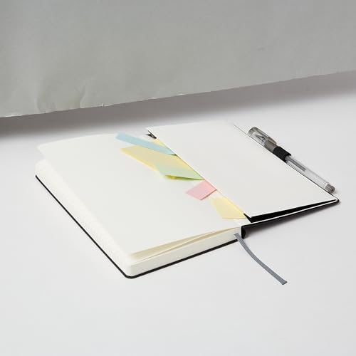 Image of Amazon Basics Classic Lined Notebook, Hardcover, 240 Pages, Pen Holder, 5 inch x 8.25 inch, Black, 24 Pack, Unbranded (MOD SKU: NH130210120V-R)