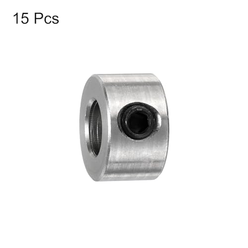 QUARKZMAN 15 Stück Schraubkragen 6mm Bohrung, 12mm Außendurchmesser, 7mm Breite, Bohrbegrenzer, Tiefenkragen aus Edelstahlbohrern