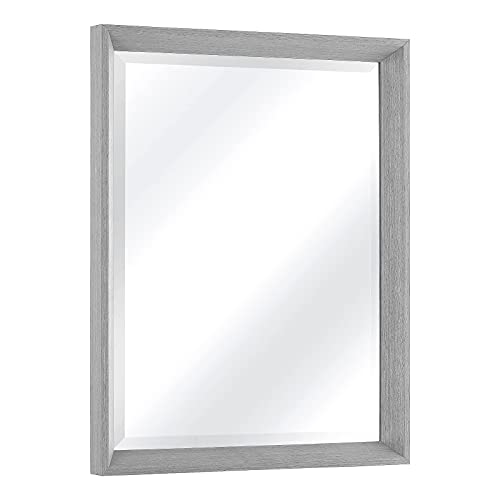 Mosearon 20x28 Wood Frame Beveled Wall Mirror,Large Rustic Rectangular Mirror Farmhouse Decor, Vertical or Horizontal Hanging, for Bathroom Vanity, Living Room or Bedroom or Entryway Decoration, Gray - Image 7