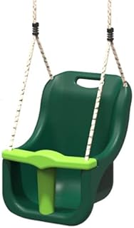 Rebo® Baby Swing Seat - Green | OutdoorToys | Soft-touch Ropes, Removable T-Bar, High-Seat Back, Rope Length 150cm, Fits Most Makes of Swing Frame and Climbing Frame
