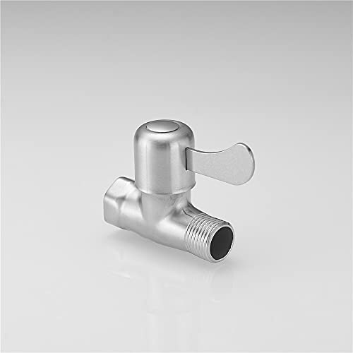 Weirun Bathroom 304 Stainless Steel Quarter Turn Straight/Stop/Check Shut-Off Water Valve 1/2¡± Ips Female And Male Connection Ceramic Disc Cartridge, Brushed #TOP5