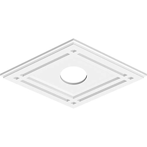 Image of Ekena Millwork CMP22X14DD-04000 Diamond Architectural Grade PVC Contemporary Urethane Ceiling Medallions 22 inchW x 14 5 /8 inchH x 4 inchID x 7 3 /4 inchC x 1 inchP