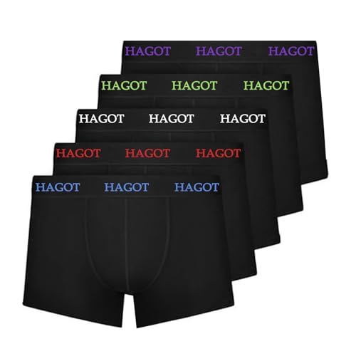 HAGOT 5PCS Boxershorts Herren, Men's Boxer Shorts, Unterhosen Herren, Männer Unterwäsche, Boxer Modale, Unterhosen Men R...