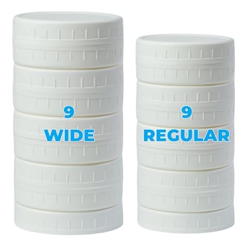 Bedgeta 18 Pack Plastic Mason Jar Lids Cover