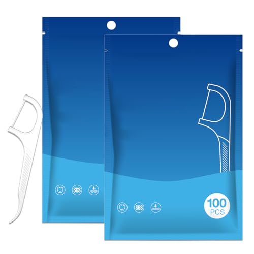 200 Pcs Gum Easy-Flossers, Dental Floss, Aplicadores de Hilo Dental, Palillos de Dientes con Hilo Dental, Perfecto para el Hogar y las Emergencias, Mantiene tu Boca Fresca y Limpia