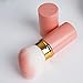RN BEAUTY Retractable Kabuki Brushes Foundation Powder Blush Brush Extensible Makeup Brush Face Blender Brush Professional Mineral Blending Brush Aluminum Case Portable With Cover (Angled Top, Pink)