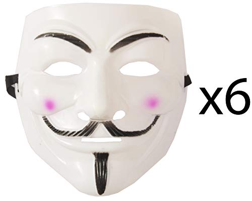 Ciao Lot de 6 Masques Anonymous Vendetta Guy Fawkes