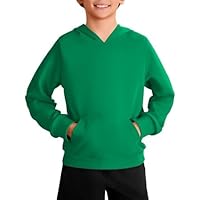 Haloumoning Boys Fashion Hoodies Kids Long Sleeve Hooded Sweatshirts with Kangaroo Pocket 5-14 Years, Green, 13-14 Years