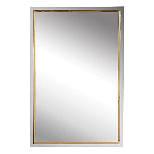 Uttermost Locke Chrome And Gold 20" X 30" Vanity Wall Mirror #TOP5