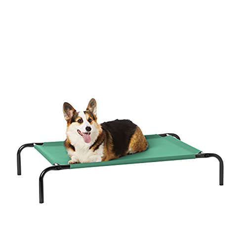 Amazon Basics Cooling Elevated Pet Bed, Medium (43 x 26 x 7.5 Inches), Green