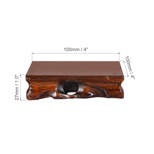 PATIKIL Wooden Display Stand, 4 x 4 Inch Square Teapot Vase Bonsai Base Wood Stand Holder for Home Office Decoration - Image 2