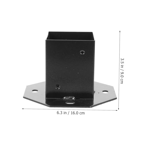 Protector de poste de buzón UKCOCO en acero negro para base de madera 2