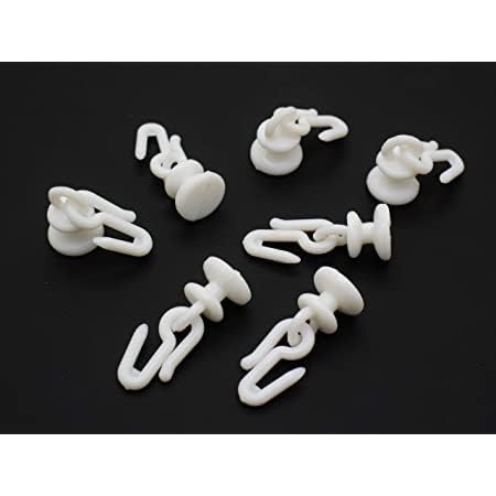 Image of Smart Shophar Plastic Curtain Round Runner with 1-inch Hook White Pack of 24 / Smooth Gliding /Durable Material