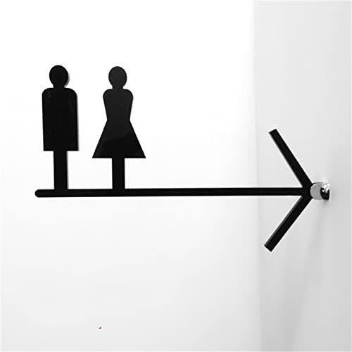 Znak toaletowy, dwustronny dla mężczyzn i kobiet Tablica łazienkowa Tablica informacyjna ze strzałką toaletową Tabliczka oznakowania Karta przewodnika toaletowego Montowana z boku płyta akrylowa Niest