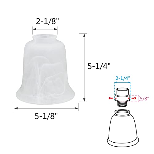 Image of Aspen Creative Aspen Creative 23024-4 Transitional Style Replacement Glass Shade, Alabaster
