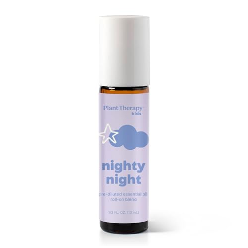 Plant Therapy Kids Nighty Night Essential Oil Blend for Sleep 10 mL (1/3 oz) Pre-Diluted Roll-On 100% Pure, Natural Aromatherapy, Therapeutic Grade