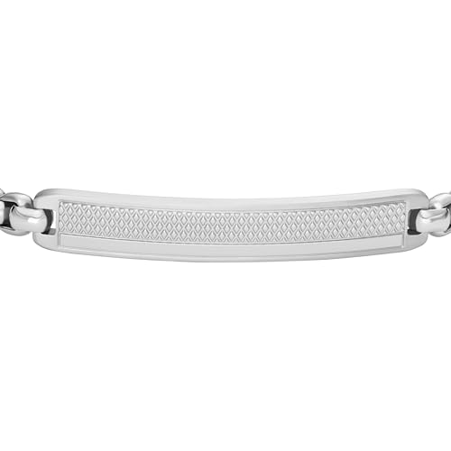 Image of Fossil Men's Plated Stainless Steel Engravable Personalized Gift ID, Chain or Cuff Bracelet for Men