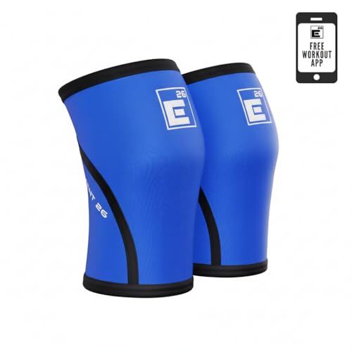 Element 26 Knee Sleeves for Weightlifting (Sold as a Pair) - 6mm Premium Neoprene for Compression, Mobility, and Warmth - Compression Sleeve for Functional Fitness, Squats, Deadlifts (Large, Blue)