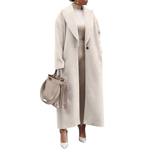 Manteau laine mélangée femme hiver long chic et décontracté