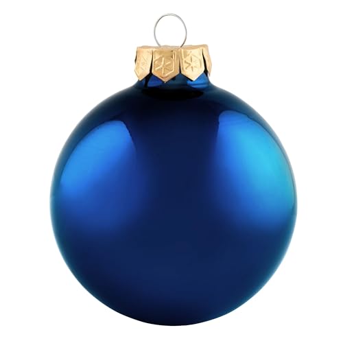 8ct Matte Midnight Blue Glass Ball Christmas Ornaments 3.25