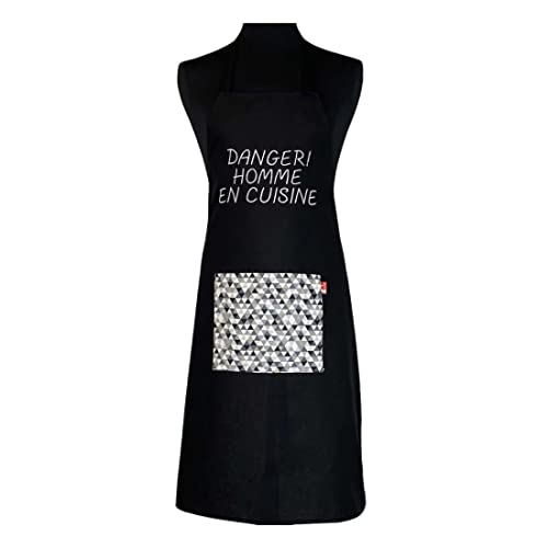 Tablier danger homme en cuisine pour vos soirées barbecue et repas entre amis