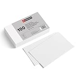 Miquelrius   Flashcards, Cartes d’étude, 100 fiches Bristol blanches pour notes, Format 125 x 75 mm, Papier carton offset 200 g/m², Fournitures de bureau et scolaires pour la rentrée