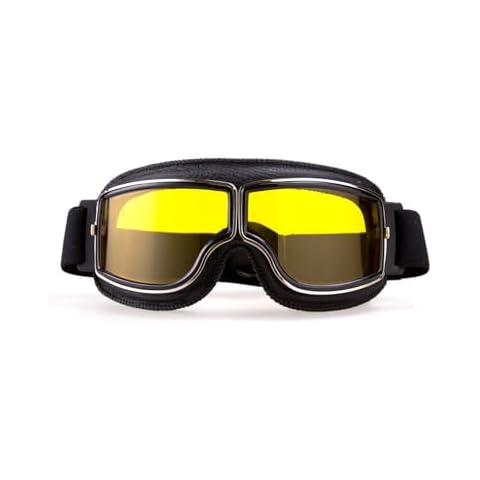 CRG Sports Motorcycle Goggles Vintage Aviator Pilot Style Leather Cruiser Scooter Motocross Goggles Cover