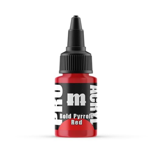 Monument Hobbies PRO Acryl 22ml Acrylic Paint - Non-Toxic Acrylic Paint for Miniatures and Wargames - Compatible with Both Brush and Airbrush Techniques - Bold Pyrrole Red