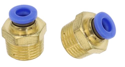 Pneumatik Steckanschluss 1/2 auf 8mm Pneumatikschlauch 2er Set Steckverschraubung (1/2 - 8mm)