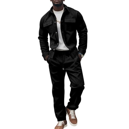 Veste et pantalon de jogging homme boutons esthétiques et finitions cargo haut de gamme