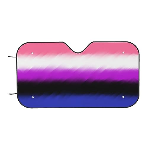 Genderfluid Pride Flag Car Sunshade Cover Automobile Windshield Foldable Sun Visor Apply for Van Truck Trailer