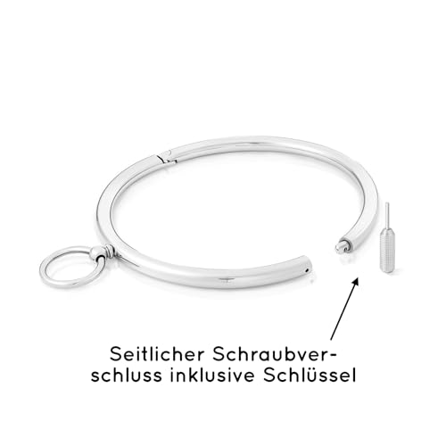 Bondage Halsband aus Edelstahl Unisex - BDSM Halsband Metall Halsfessel Fetisch Sklavenspielzeug - Choker Halsband Damen & Männer - Sex Spielzeug für Paare BDSM aus Edelstahl (HB15) - Innen(Ø): 120 mm