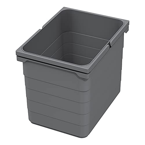eins2vier Abfallsammler Höhe: 250 mm Volumen 15 Liter 306 x 230 mm dunkelgrau 5078 Abfalltrennsystem Mülleimer Komposteimer von SOTECH