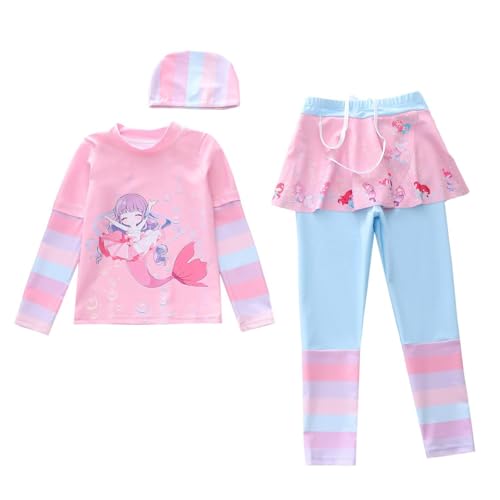 Maillot de bain bikini pour fille avec short et haut sans manches de 3 mois à 10 ans