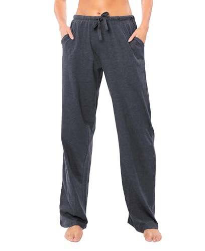 Image of Sexy Basics Women's Soft Flex 100% Cotton Knit Pajama Pants | Lounge Sleep Bottoms | Drawstring & Pockets| Multi Packs