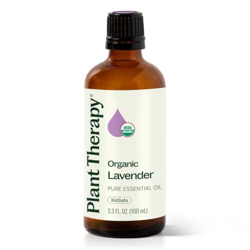 Plant Therapy Organic Lavender Essential Oil 100% Pure, USDA Certified Organic, Undiluted, Natural Aromatherapy, Therapeutic Grade 100 mL (3.3 oz)